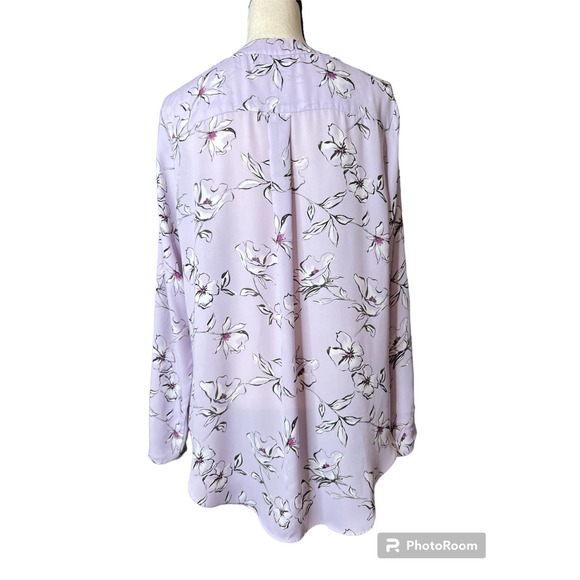 Apt. 9 Women's Tunic Blouse Size XL in Purple w/Black and White Floral Print - Picture 3 of 6